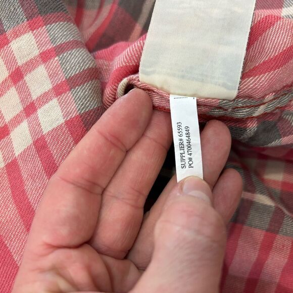 Denim & Supply Ralph Lauren Al Utility Womens Check Print Shirt Linen Pink S - Picture 9 of 10